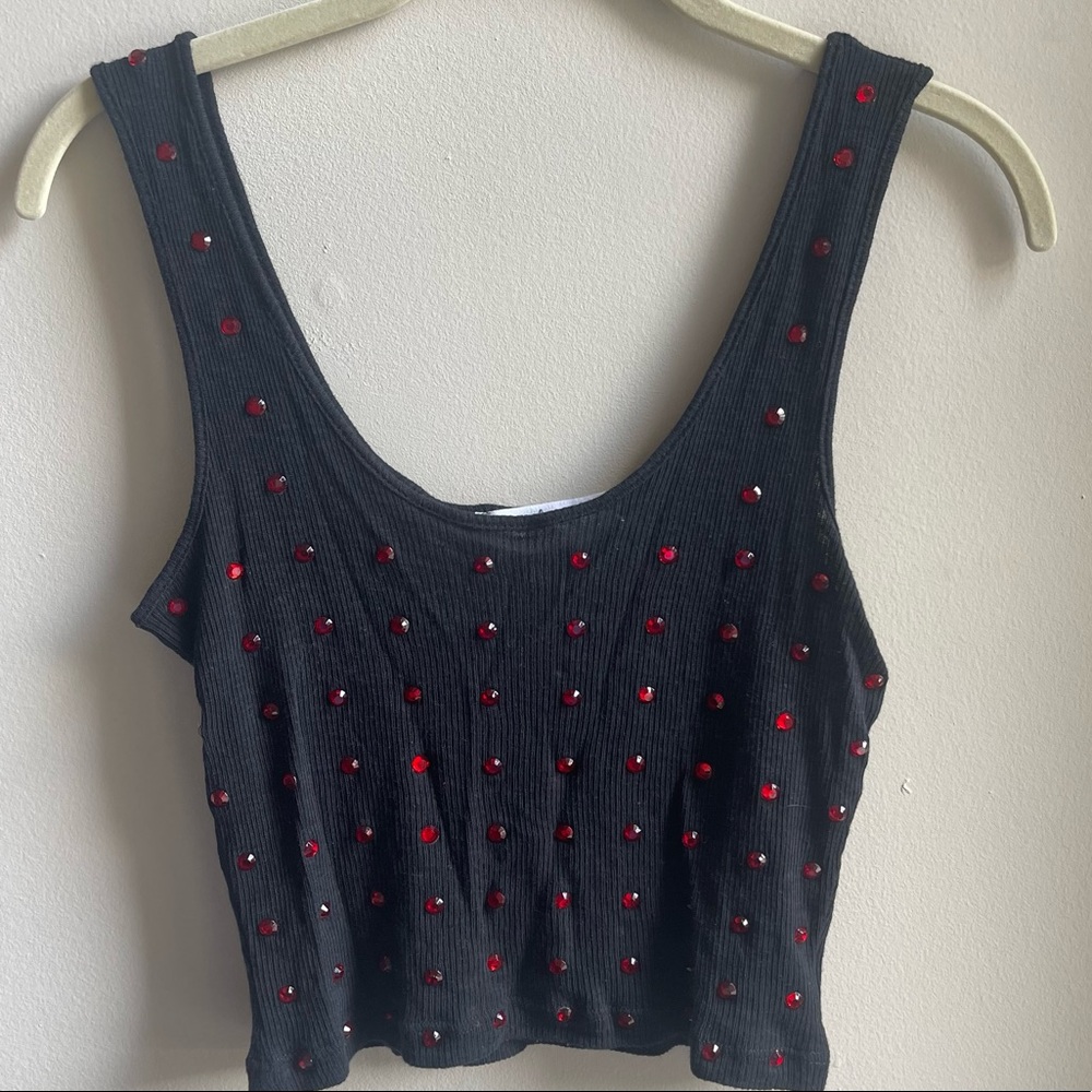LF Emma & Sam all over studded rhinestone tank top